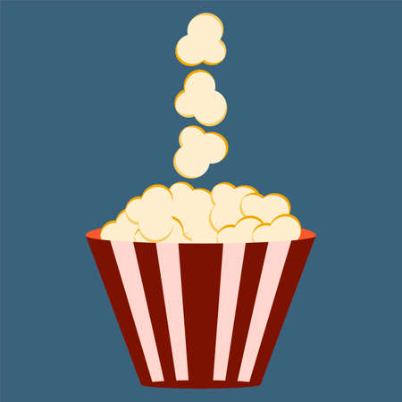Popcorn  box. Cinema icon in flat design style.のイラスト素材