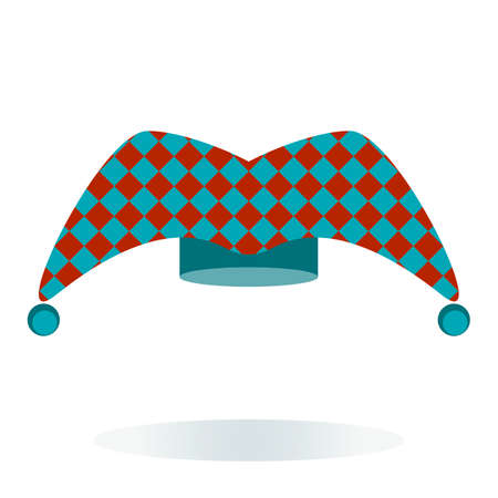 Jester hat in blue and red designのイラスト素材