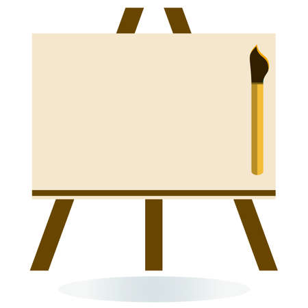 Art Stand with blank canvasのイラスト素材
