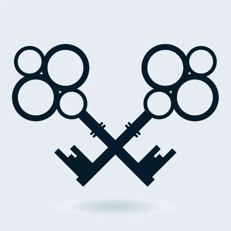 Two crossed keys, Keys sign icon. Unlock tool symbol.のイラスト素材