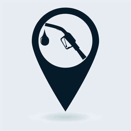 Gasoline pump nozzle sign. Gas station icon.のイラスト素材