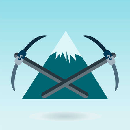 pickaxe mountain, Mountain themed outdoors emblemのイラスト素材