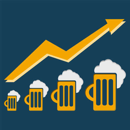 Pictograph of graph, mug of beerのイラスト素材