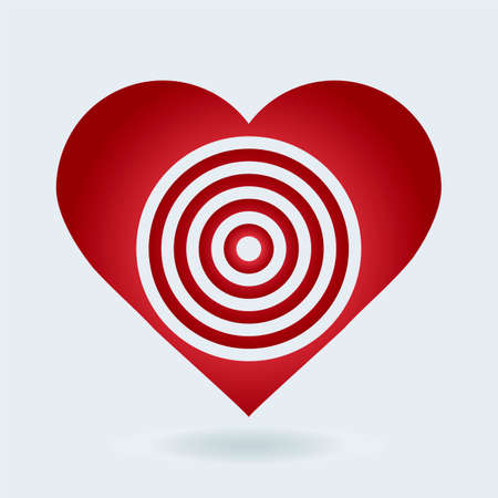 Red and white heart target icon. Love aim concept.のイラスト素材
