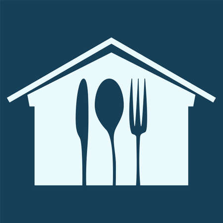 Restaurant menu design with cutlery symbols, home cooking conceptのイラスト素材
