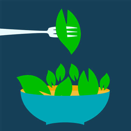 Organic food menu title logo template. Vegetarian sign.のイラスト素材