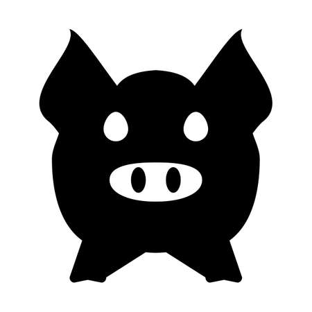 Pig head or face icon. Agriculture and farming concept.のイラスト素材