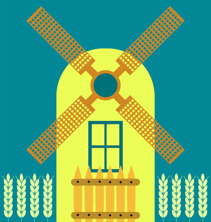 Windmill modern flat icon, traditional dutch styleのイラスト素材