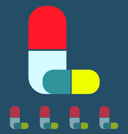 Flat Icon of medical capsules.のイラスト素材