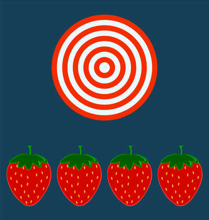 Strawberry icon. Flat design style modern illustration, Target business concept.のイラスト素材