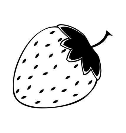 Strawberry icon on white background. Flat design style modern illustrationのイラスト素材