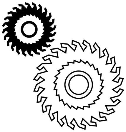 Circular saw blade on a white background.のイラスト素材