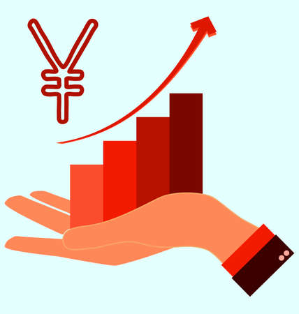 Rising yen graphのイラスト素材