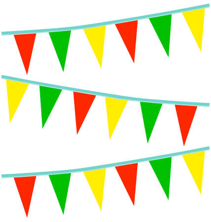 Colorful festive flags, Elements of celebrateのイラスト素材