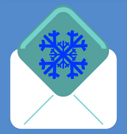letter, envelope with Christmas snowflakeのイラスト素材