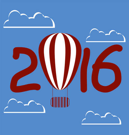 for Calendar 2016 with sky and balloonのイラスト素材