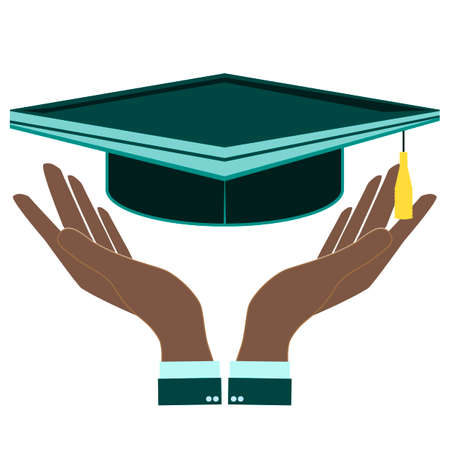 Graduation cap in handのイラスト素材