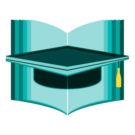 Opened book and graduation cap or hat. Education concept.のイラスト素材