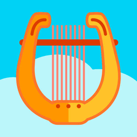 Greek golden lyre vector illustrationのイラスト素材