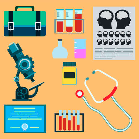 Workplace doctor, scientist. Medical research, a hospital room.のイラスト素材