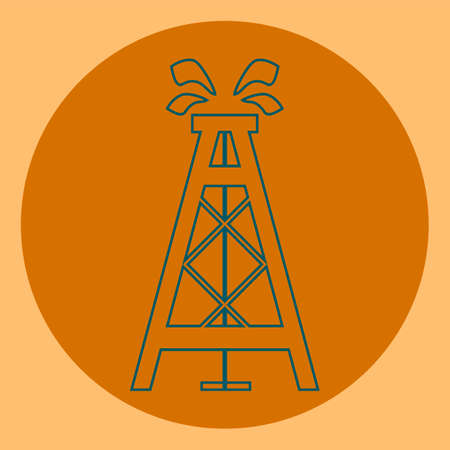 Oil rig, symbol, emblem of the oil industry, the production of hydrocarbonsのイラスト素材