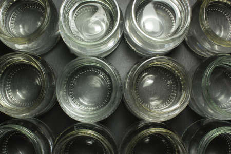Glass jars with waterの写真素材