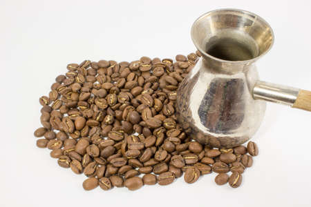 Coffee beans on white backgroundの写真素材