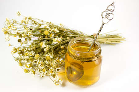 Tea Bouquet of dried chamomileの写真素材