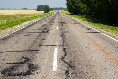 Old asphalt road