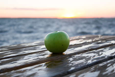 Wooden pier on the seafrontの写真素材