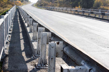 Road metal fence closeupの写真素材