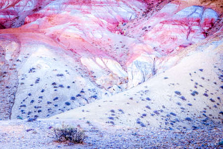 Colorful red rocks on a Sunny day. Beautiful view of the mountains of the Kyzyl-Chin, Altai. The Martian landscape of the canyon.の写真素材