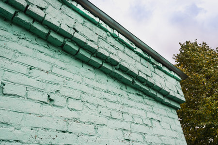 Brick wall of old building. Texture of concrete, limestone as background. Architecture and...