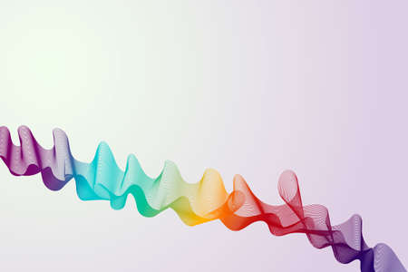 Abstract background with multicolored waves.のイラスト素材