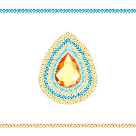 Brooch made of precious stones of different colors and different cut
Brooch from multi-colored diamonds in the form of a mandala. Diamond accessories for women.のイラスト素材