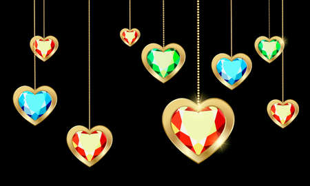 Bright postcard Happy Valentine's Day. Set of fashionable women's accessories.のイラスト素材