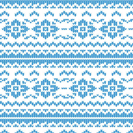 Festive Scandinavian ornament. Bright textiles for fashionable winter clothes. Christmas seamless knitted pattern.のイラスト素材