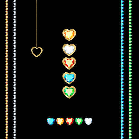 Stylish wallpaper with fashion accessories. Chains with precious stones of various cuts.のイラスト素材