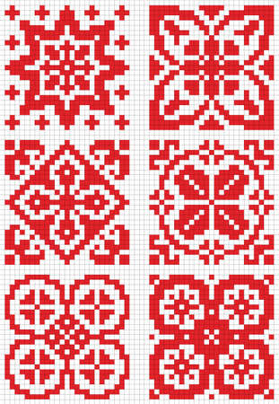 Festive Scandinavian ornament. Bright textiles for fashionable winter clothes. Christmas seamless knitted pattern.のイラスト素材
