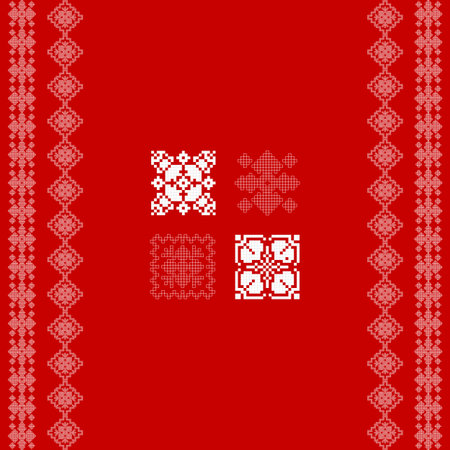 Festive Scandinavian ornament. Bright textiles for fashionable winter clothes. Christmas seamless...
