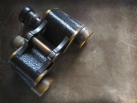 binoculars retro brown backgroundの写真素材