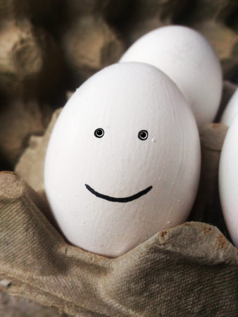 Smile egg on a dark background