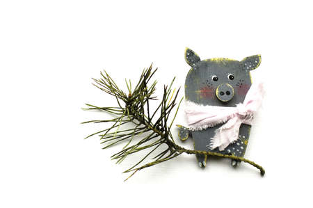 Christmas tree branch, isolateの写真素材