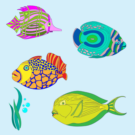 illustrations, silhouette, colors, seaのイラスト素材