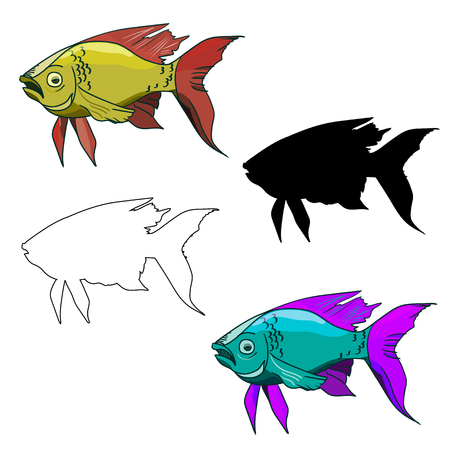 sea fish cartoonのイラスト素材