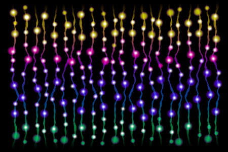 Christmas garland on black backgroundのイラスト素材