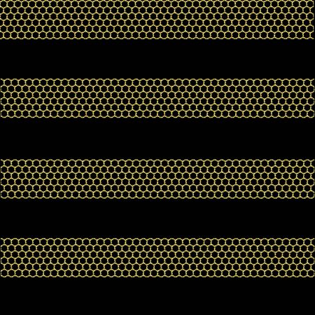 geometric pattern with triangles in gold on a black backgroundのイラスト素材