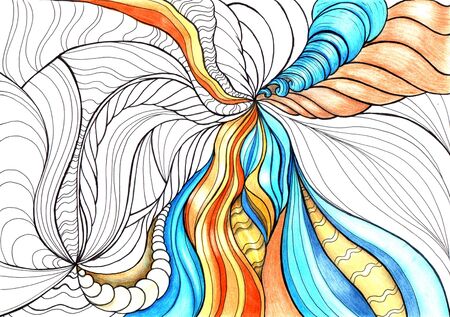 abstract pattern with a freely sliding linesの写真素材