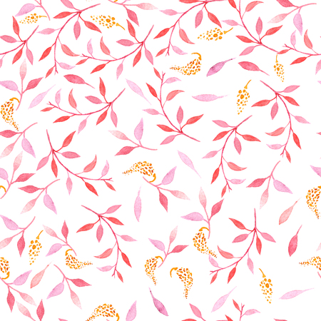 seamless pattern with leavs on a white backgroundの写真素材