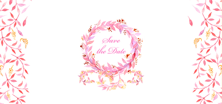 Background with watercolor pink, can be used as invitation card for wedding birthday and other holiday and summer background. Watercolor illustration.の写真素材